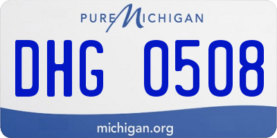 MI license plate DHG0508