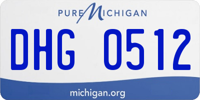 MI license plate DHG0512
