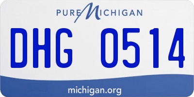 MI license plate DHG0514