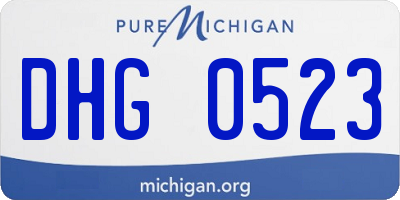 MI license plate DHG0523