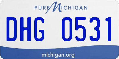 MI license plate DHG0531