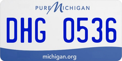 MI license plate DHG0536