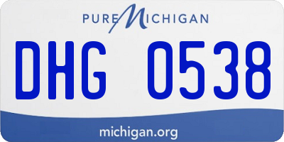 MI license plate DHG0538