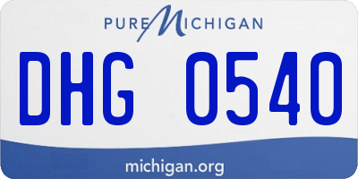 MI license plate DHG0540