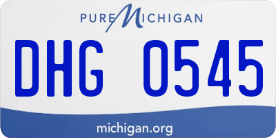 MI license plate DHG0545