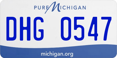 MI license plate DHG0547