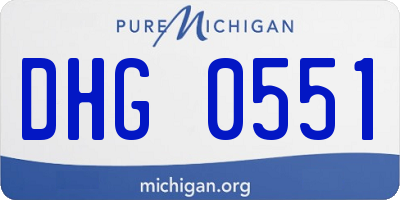 MI license plate DHG0551