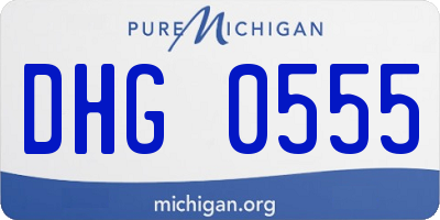 MI license plate DHG0555