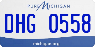 MI license plate DHG0558