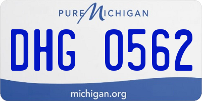 MI license plate DHG0562
