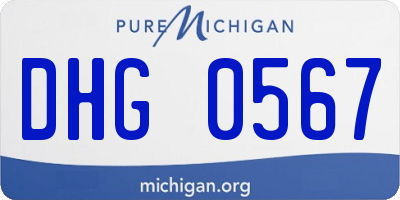MI license plate DHG0567