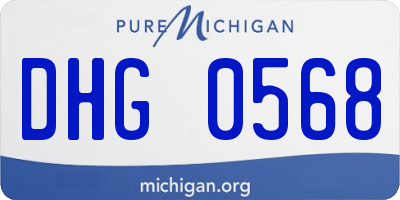 MI license plate DHG0568