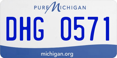 MI license plate DHG0571