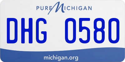 MI license plate DHG0580
