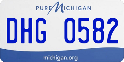 MI license plate DHG0582