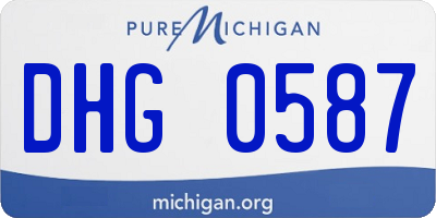 MI license plate DHG0587