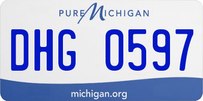 MI license plate DHG0597