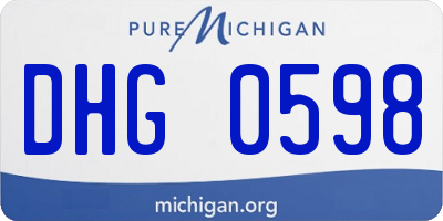 MI license plate DHG0598