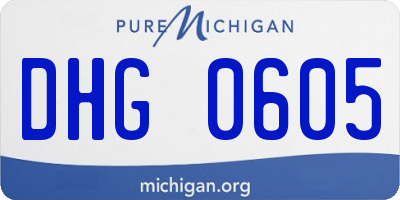 MI license plate DHG0605