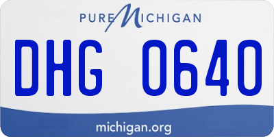 MI license plate DHG0640