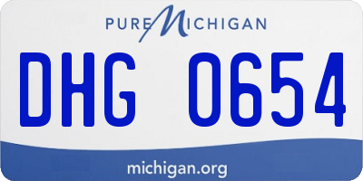 MI license plate DHG0654