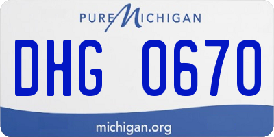 MI license plate DHG0670
