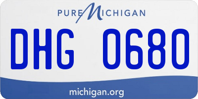 MI license plate DHG0680