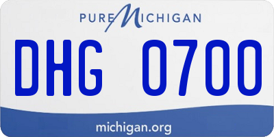 MI license plate DHG0700