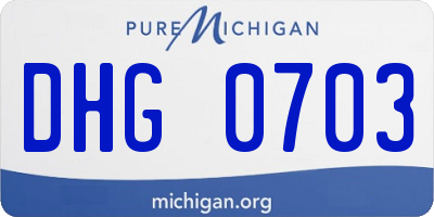 MI license plate DHG0703