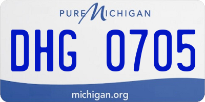 MI license plate DHG0705