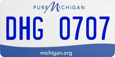MI license plate DHG0707