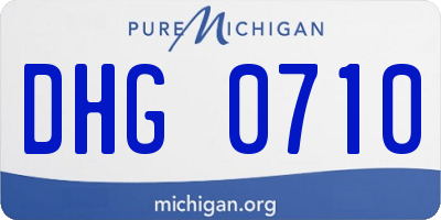 MI license plate DHG0710