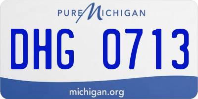 MI license plate DHG0713