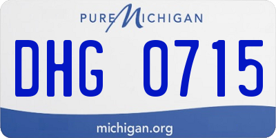 MI license plate DHG0715