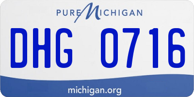 MI license plate DHG0716