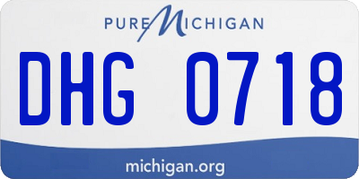MI license plate DHG0718