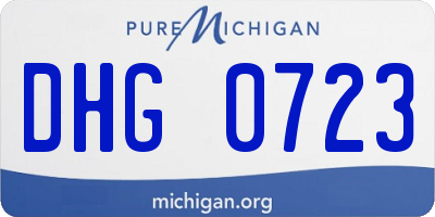 MI license plate DHG0723