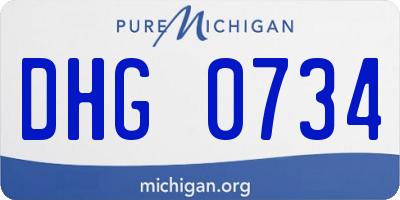 MI license plate DHG0734