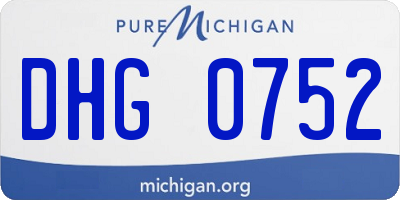 MI license plate DHG0752
