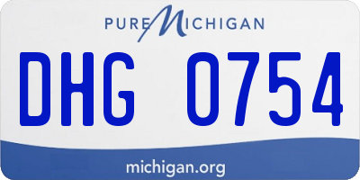 MI license plate DHG0754