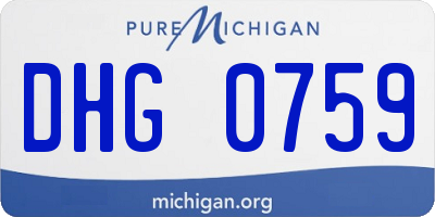MI license plate DHG0759