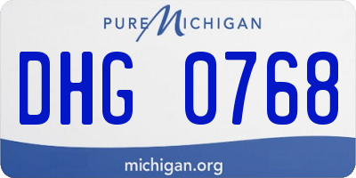 MI license plate DHG0768