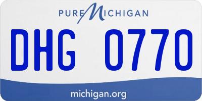 MI license plate DHG0770