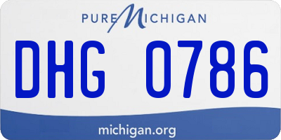 MI license plate DHG0786