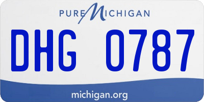 MI license plate DHG0787