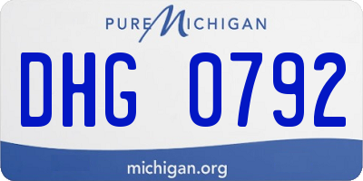 MI license plate DHG0792
