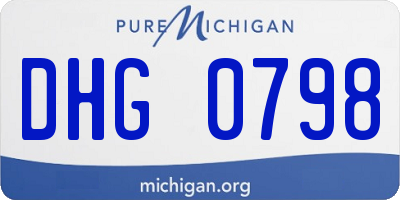 MI license plate DHG0798