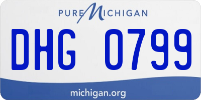 MI license plate DHG0799