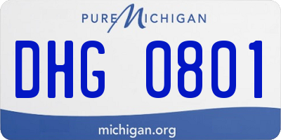 MI license plate DHG0801