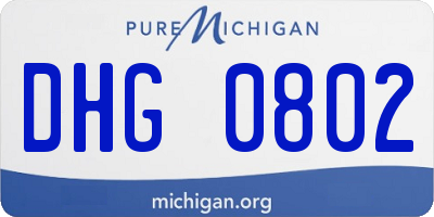 MI license plate DHG0802